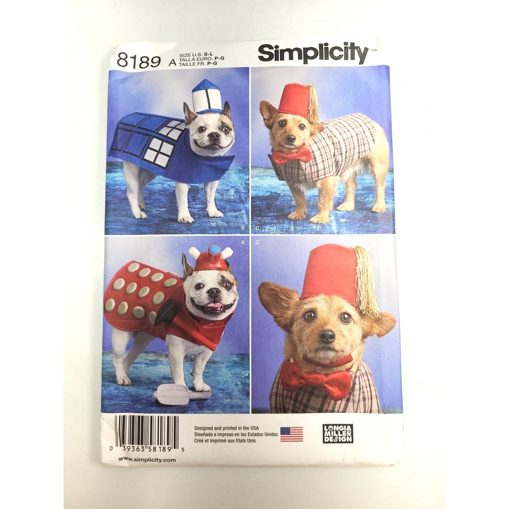 Simplicity 8189 Sewing Patttern A Sz S-L Factory Fold Uncut